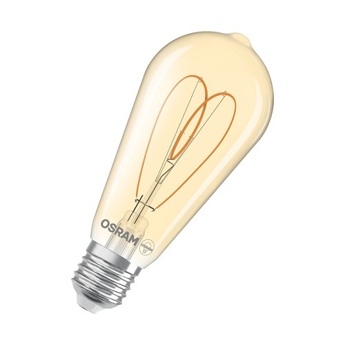Eksteriørpære filament 1906 Edison 60 Heart 8W 806lm 2200K 230V E27 Gull
