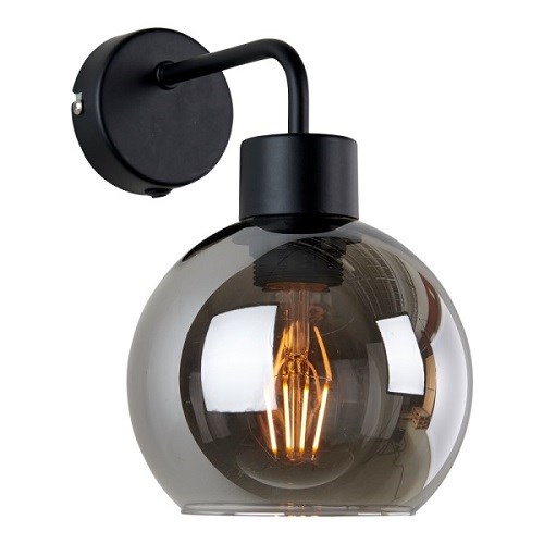 VEGGLAMPE MARCO M/GLASS SVART E27 MS BELYSNING