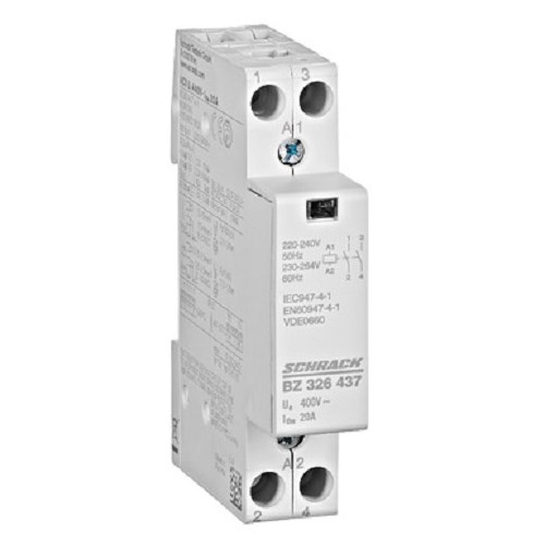 KONTAKTOR MODULÆR 20A 2pol 2NO 230VAC 1MW Schrack