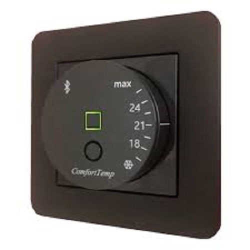 Termostat m/effektreg. gulv og internføler 840 2 pol 16A, bluetooth Sort