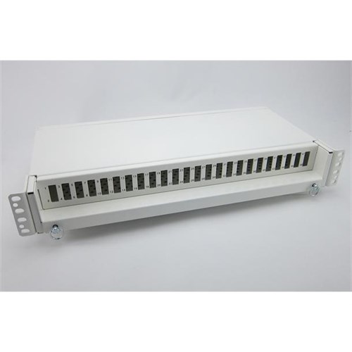 PATCHPANEL 19" 48 Fiber 1U Serie-E SC duplex Hvit Fibergrossisten