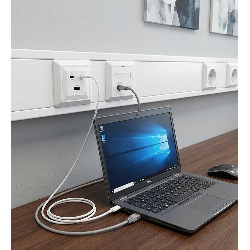 Stikkontakt Britley 2xUSB C-C /1xUSB A lader 65W Innfelt HVIT Lanse