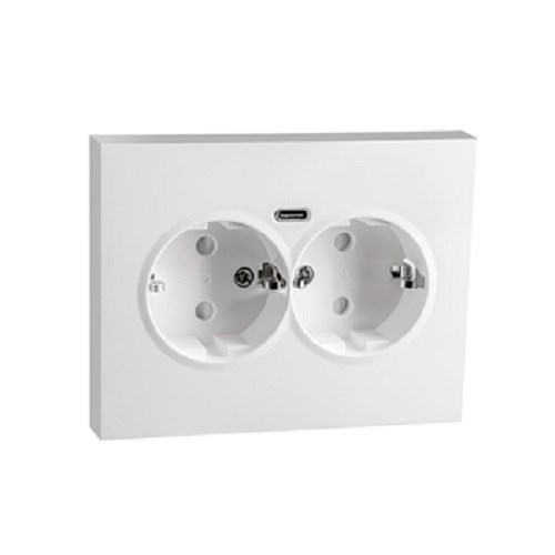 STIKKONTAKT DOBBEL+ 2x USB C INNFELT HVIT Sg Armaturen