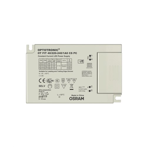 Led Driver OT FIT 40/220…240/1A0 CS PC SC 800mA, 900mA, 950mA ,1050mA