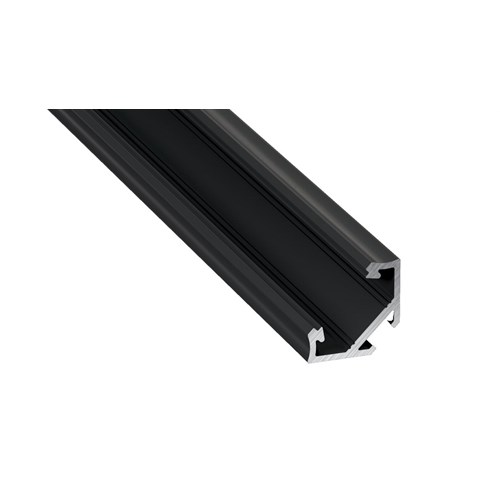 Alu Profil Lumines C Hjørne 11,3X16,60x23,30MM Sort Ral9016 L= 2M for led Tape