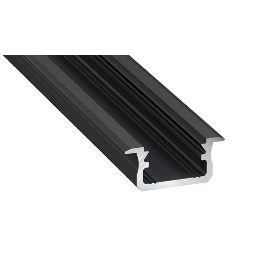 Alu Profil Lumines B Innfelt 9,3X16MM 21mm utv Sort L= 2M for led tape