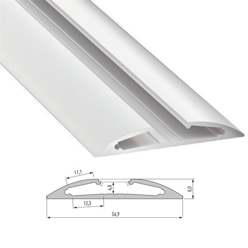 ALU PROFIL LUMINES RETO HVIT RAL9016 L= 2M FOR LED TAPE