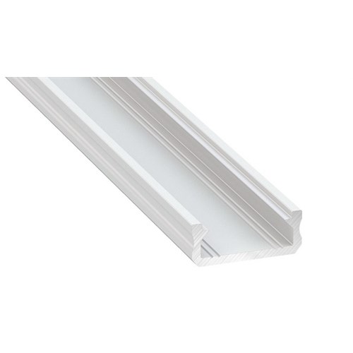 Alu Profil D 6,3X16mm Hvit L=2m for led tape med/lokk og endelokk+2 klips