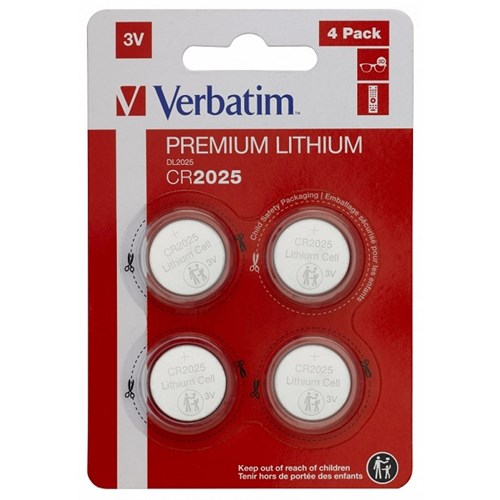 BATTERI KNAPPCELLE CR-2025 3V 170mAh 4 pk